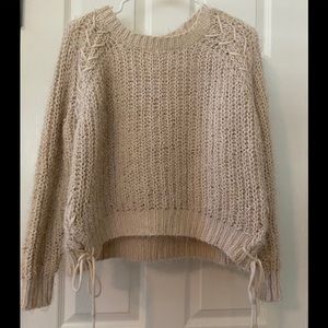 🤍 Woven Heart cream sweater sz M 🤍